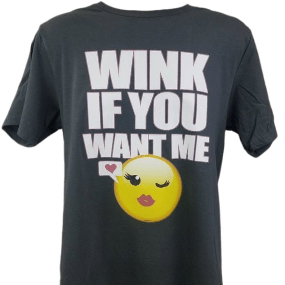 4 Wink If You Want Me Emoji Unisex Short Sleeve Shirt Funny Hilarious Flirty